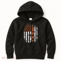 Leukemia Ribbon Fight American Flag Leukemia Awareness Kids Hoodie thumb 0