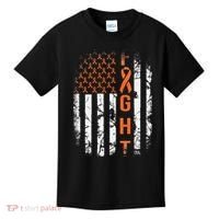 Leukemia Ribbon Fight American Flag Leukemia Awareness Kids T-Shirt thumb 0