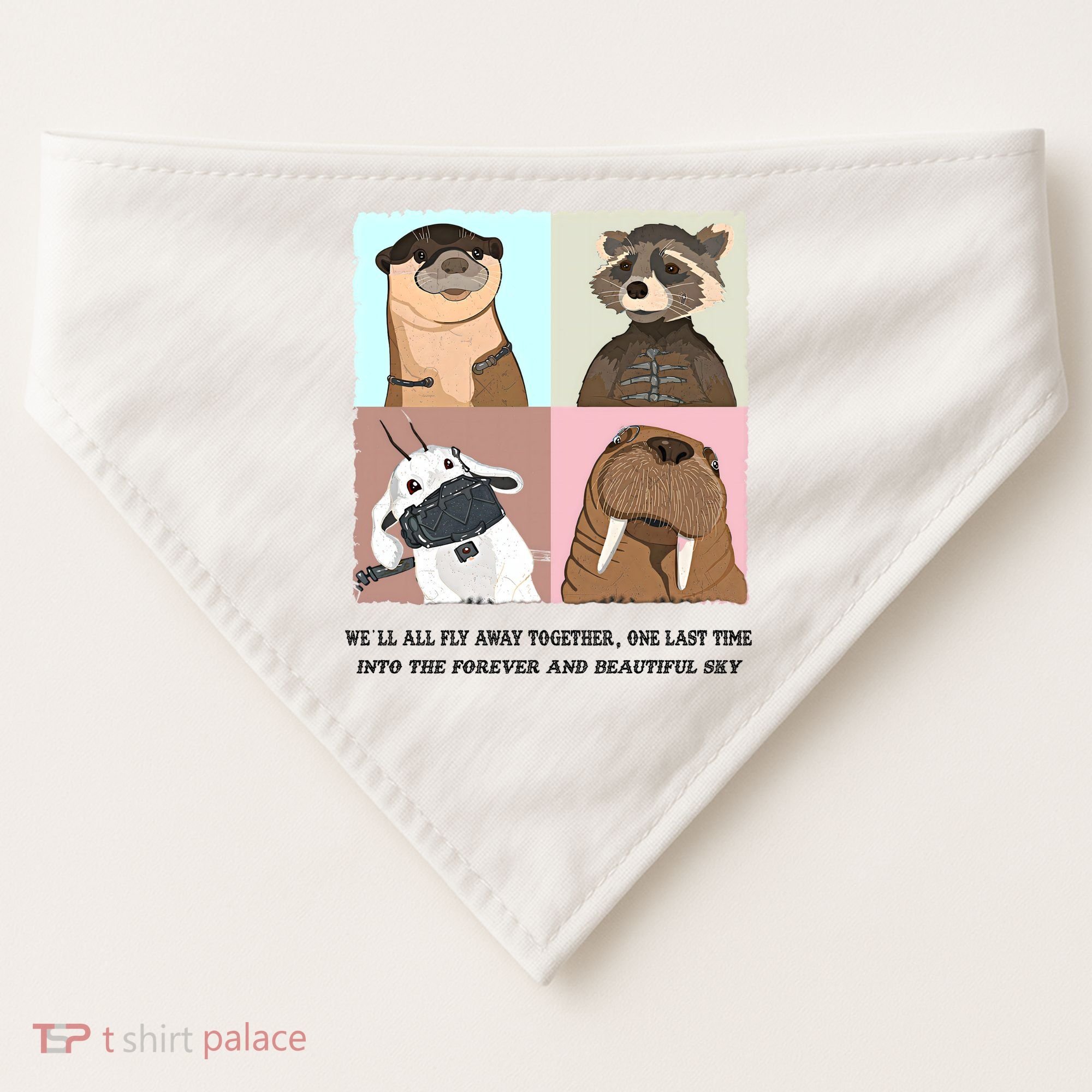 Lylla Rocket Floor Teefs Into The Forever And Beautiful Sky Rock USA-Made Doggie Bandana