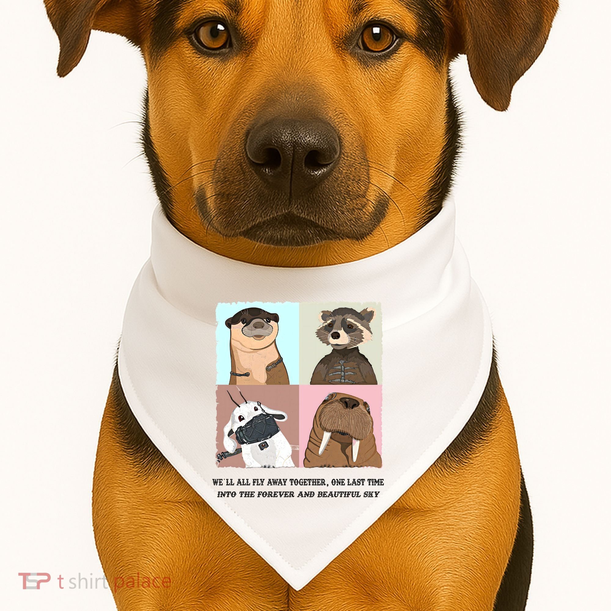 Lylla Rocket Floor Teefs Into The Forever And Beautiful Sky Rock USA-Made Doggie Bandana