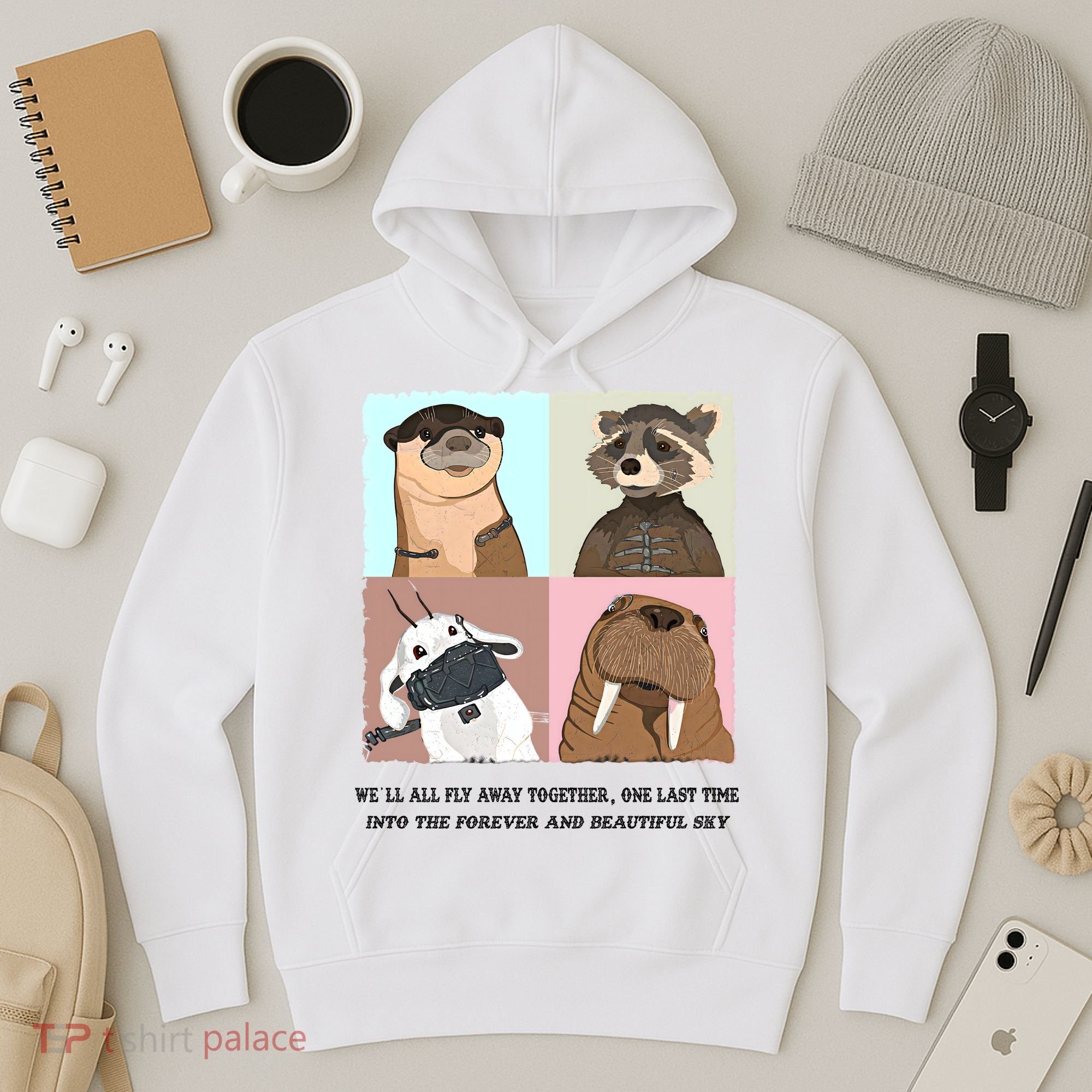 Lylla Rocket Floor Teefs Into The Forever And Beautiful Sky Rock Hoodie