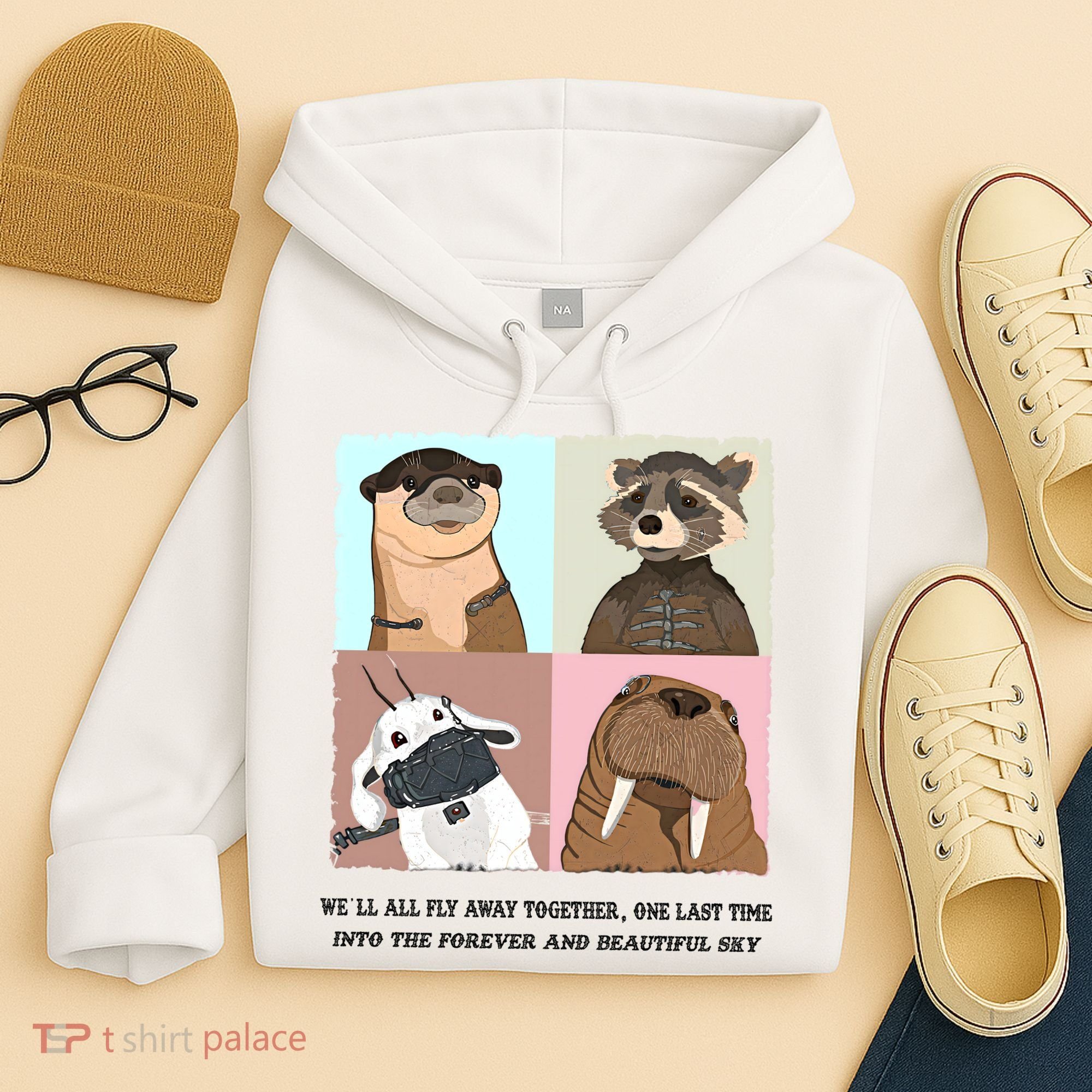 Lylla Rocket Floor Teefs Into The Forever And Beautiful Sky Rock Hoodie