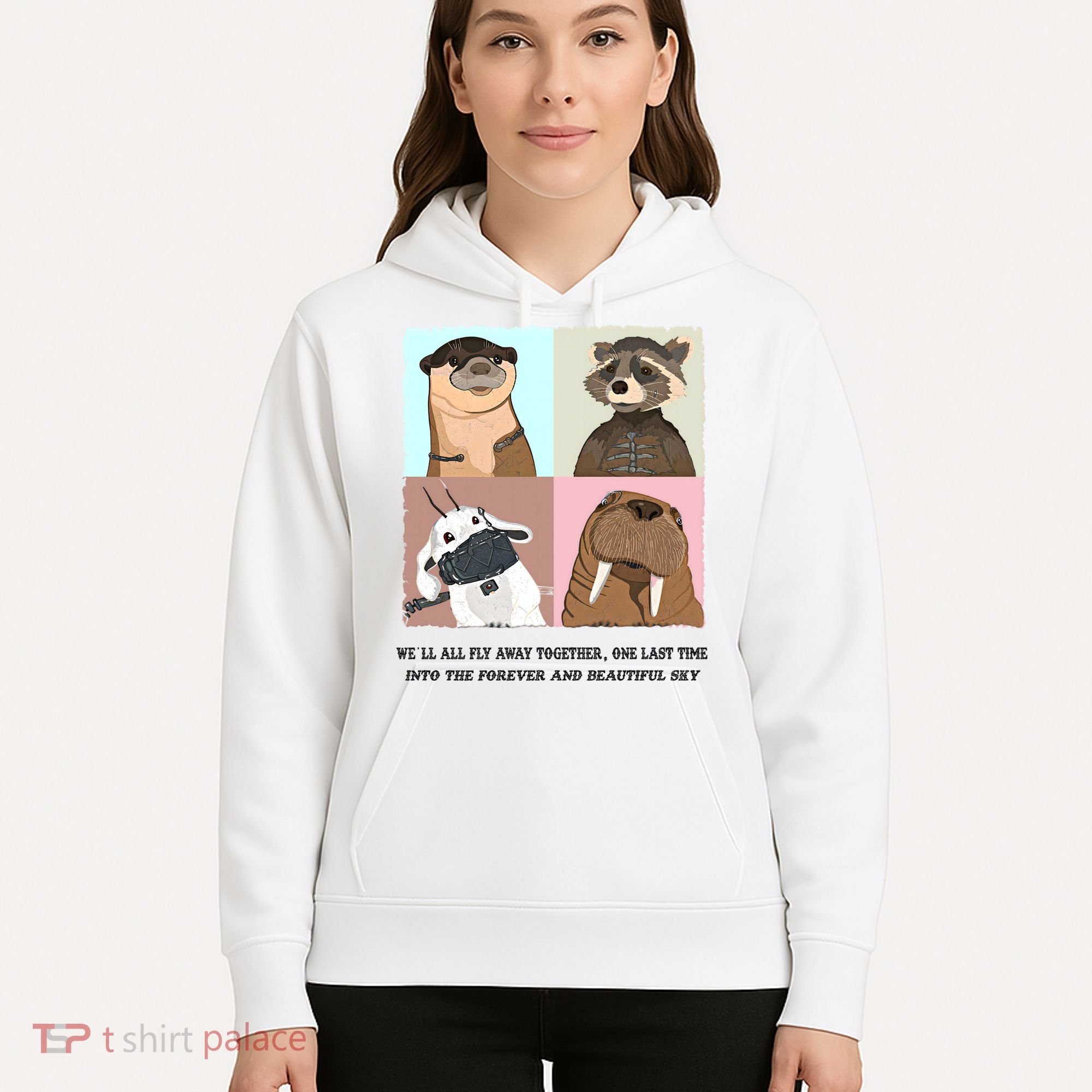 Lylla Rocket Floor Teefs Into The Forever And Beautiful Sky Rock Hoodie