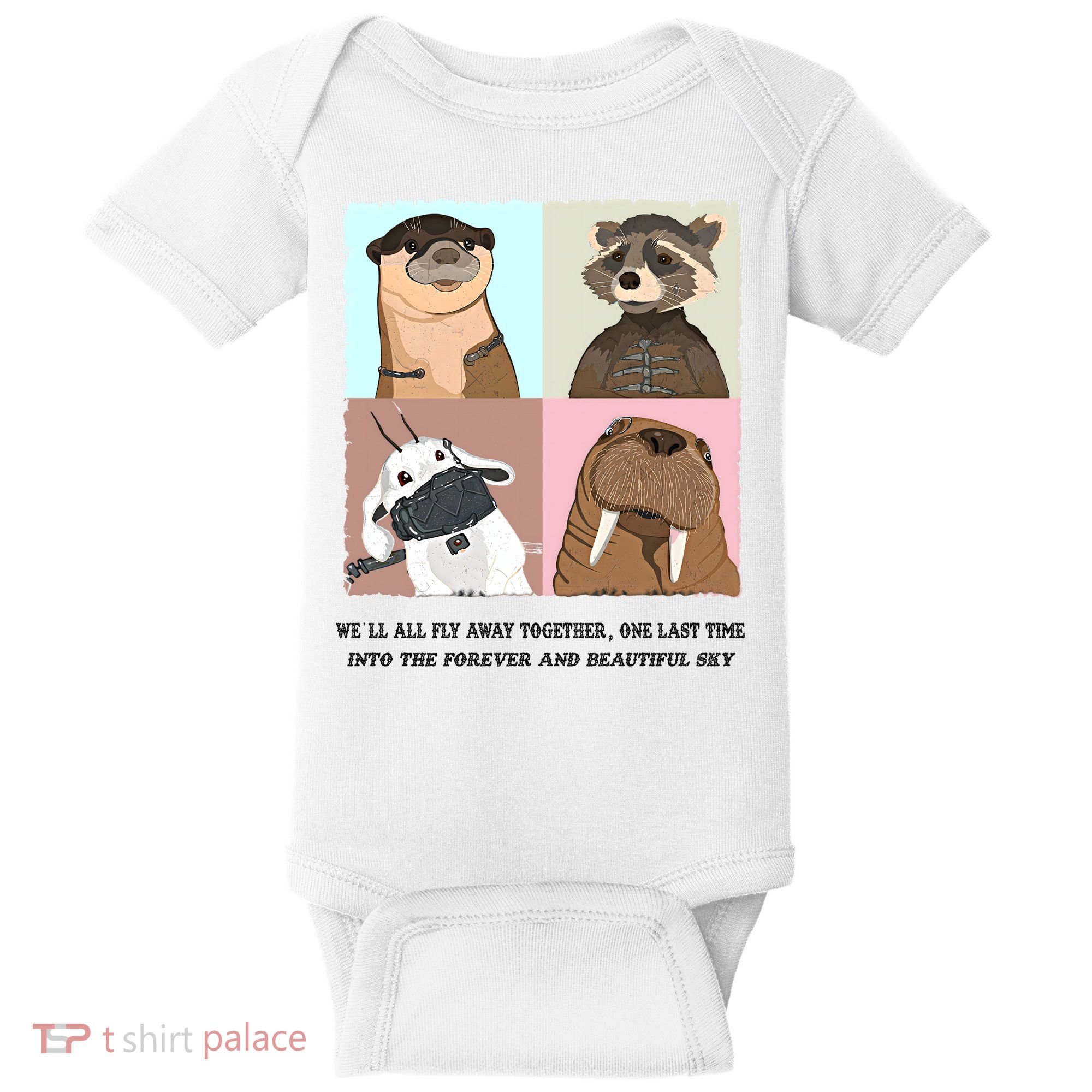 Lylla Rocket Floor Teefs Into The Forever And Beautiful Sky Rock Baby Bodysuit