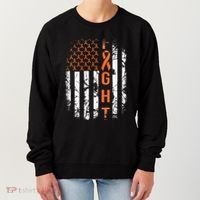 Leukemia Ribbon Fight American Flag Leukemia Awareness Women's Sweatshirt thumb 0