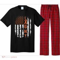 Leukemia Ribbon Fight American Flag Leukemia Awareness Pajama Set thumb 0