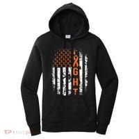 Leukemia Ribbon Fight American Flag Leukemia Awareness Women's Hoodie thumb 0