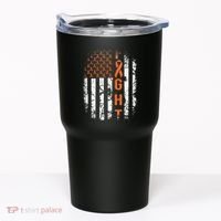 Leukemia Ribbon Fight American Flag Leukemia Awareness Tumbler thumb 0