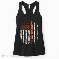 Leukemia Ribbon Fight American Flag Leukemia Awareness Women's Tank Top thumb 0