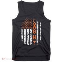 Leukemia Ribbon Fight American Flag Leukemia Awareness Tank Top thumb 0