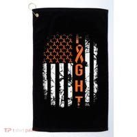 Leukemia Ribbon Fight American Flag Leukemia Awareness Golf Towel thumb 0