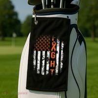 Leukemia Ribbon Fight American Flag Leukemia Awareness Golf Towel thumb 2