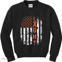 Leukemia Ribbon Fight American Flag Leukemia Awareness Kids Sweatshirt thumb 0