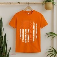 Leukemia Ribbon Fight American Flag Leukemia Awareness T-Shirt thumb 2