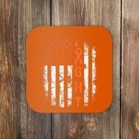 Leukemia Ribbon Fight American Flag Leukemia Awareness Coaster thumb 0