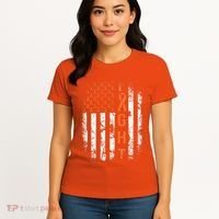 Leukemia Ribbon Fight American Flag Leukemia Awareness Women's T-Shirt thumb 4