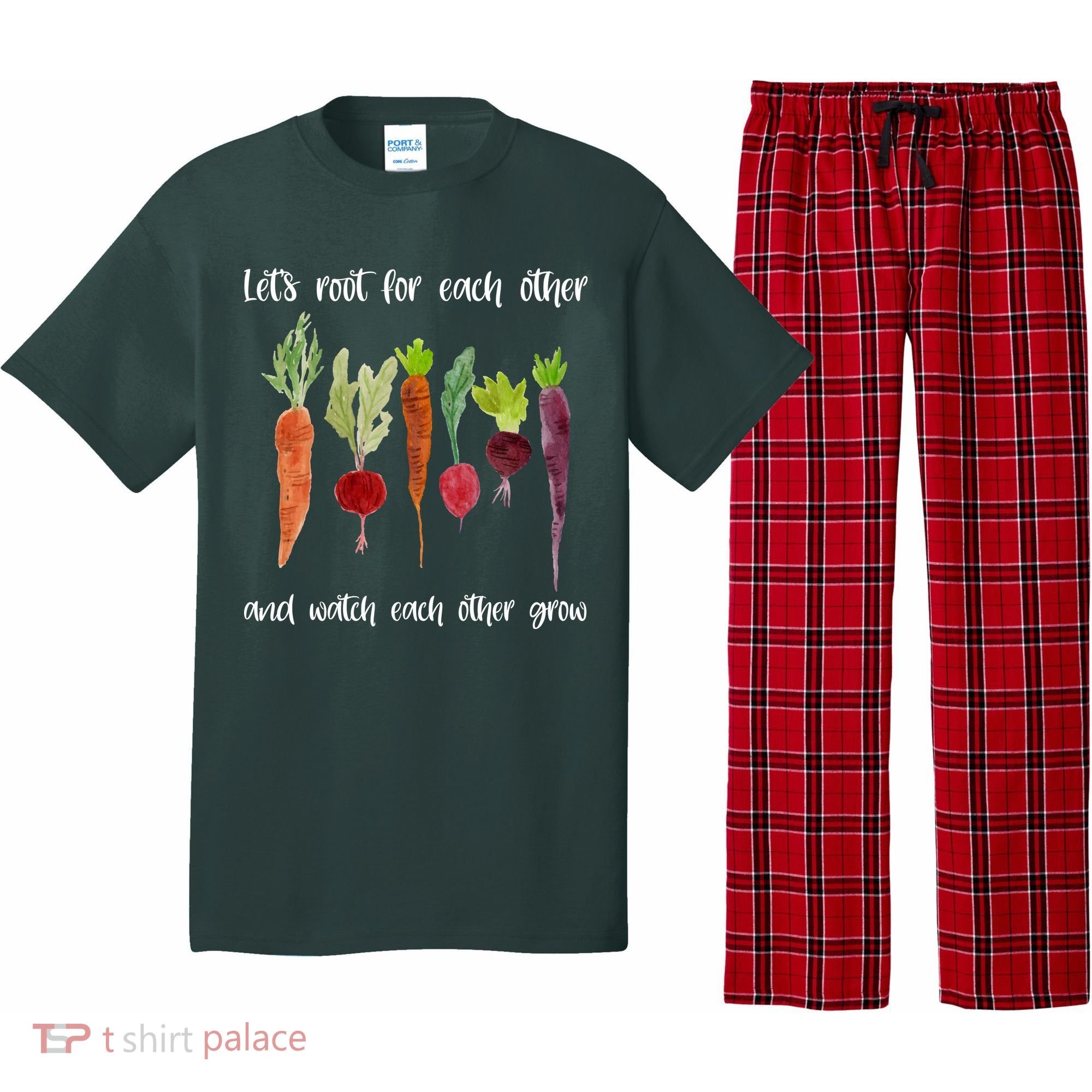Let's Root For Each Other And Watch Each Other Grow Vegetables Pajama Set