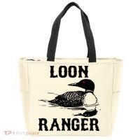 Loon Ranger Funny Common Loon Bird Watching Tote Bag thumb 0