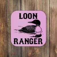 Loon Ranger Funny Common Loon Bird Watching Coaster thumb 0
