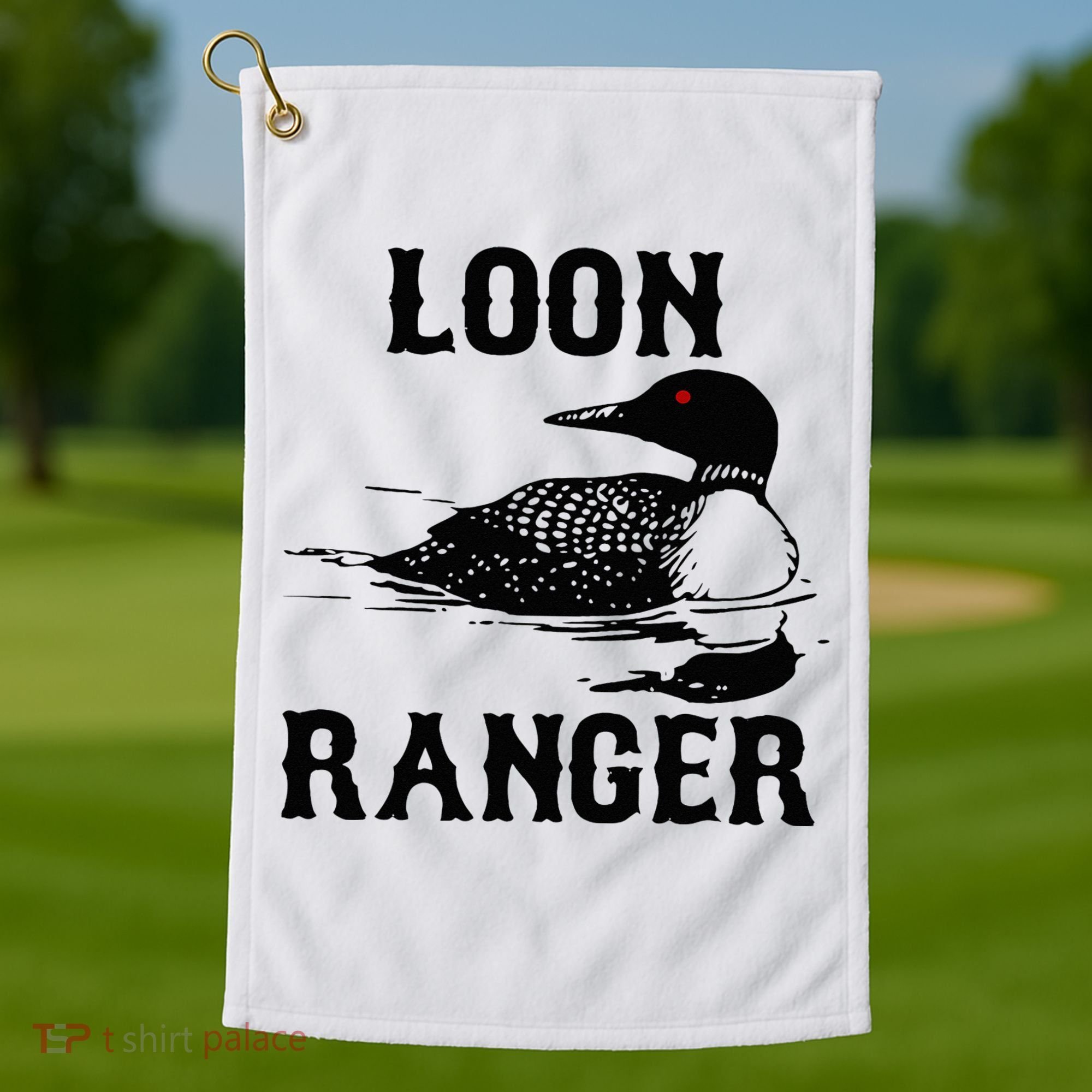 Loon Ranger Funny Common Loon Bird Watching Golf Towel