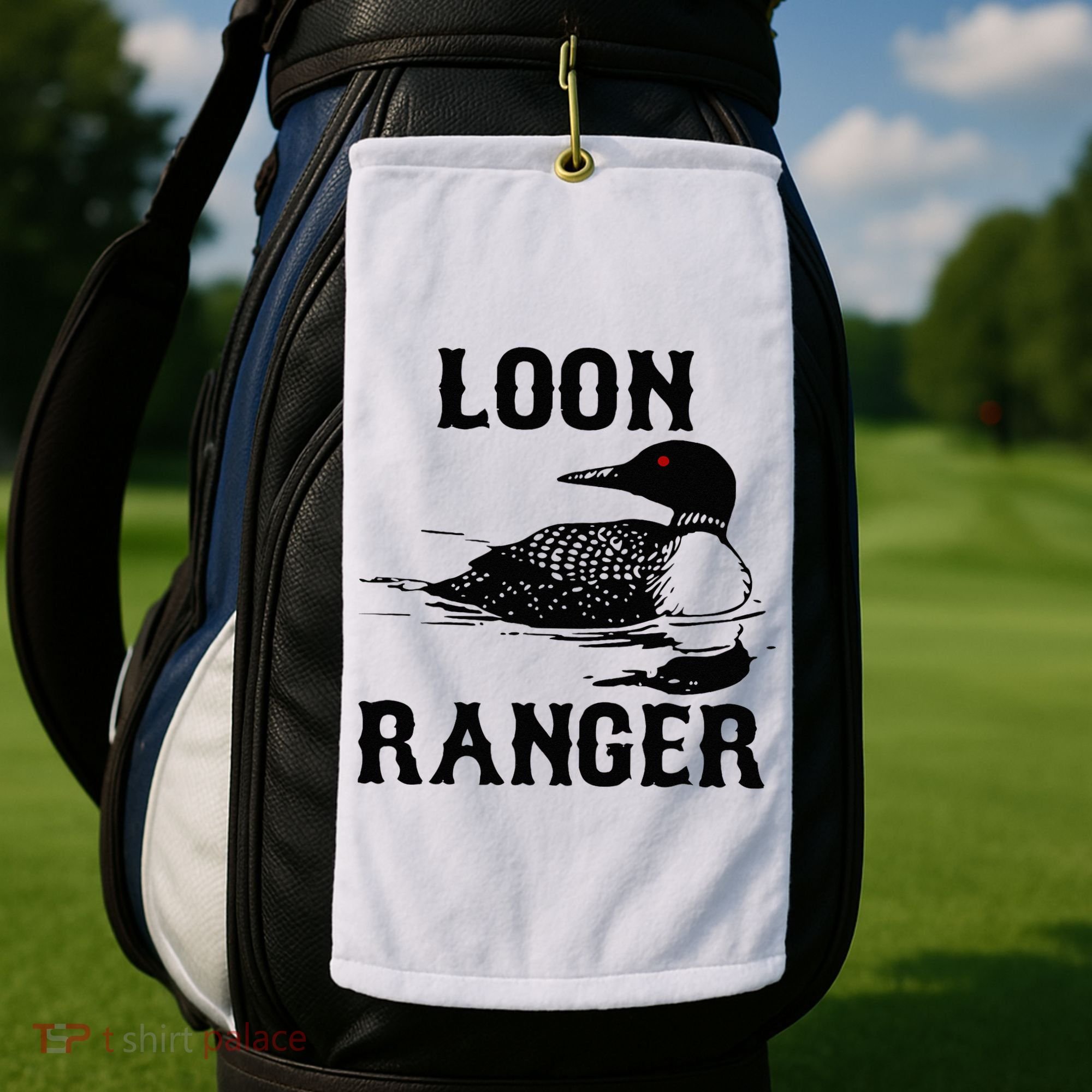 Loon Ranger Funny Common Loon Bird Watching Golf Towel