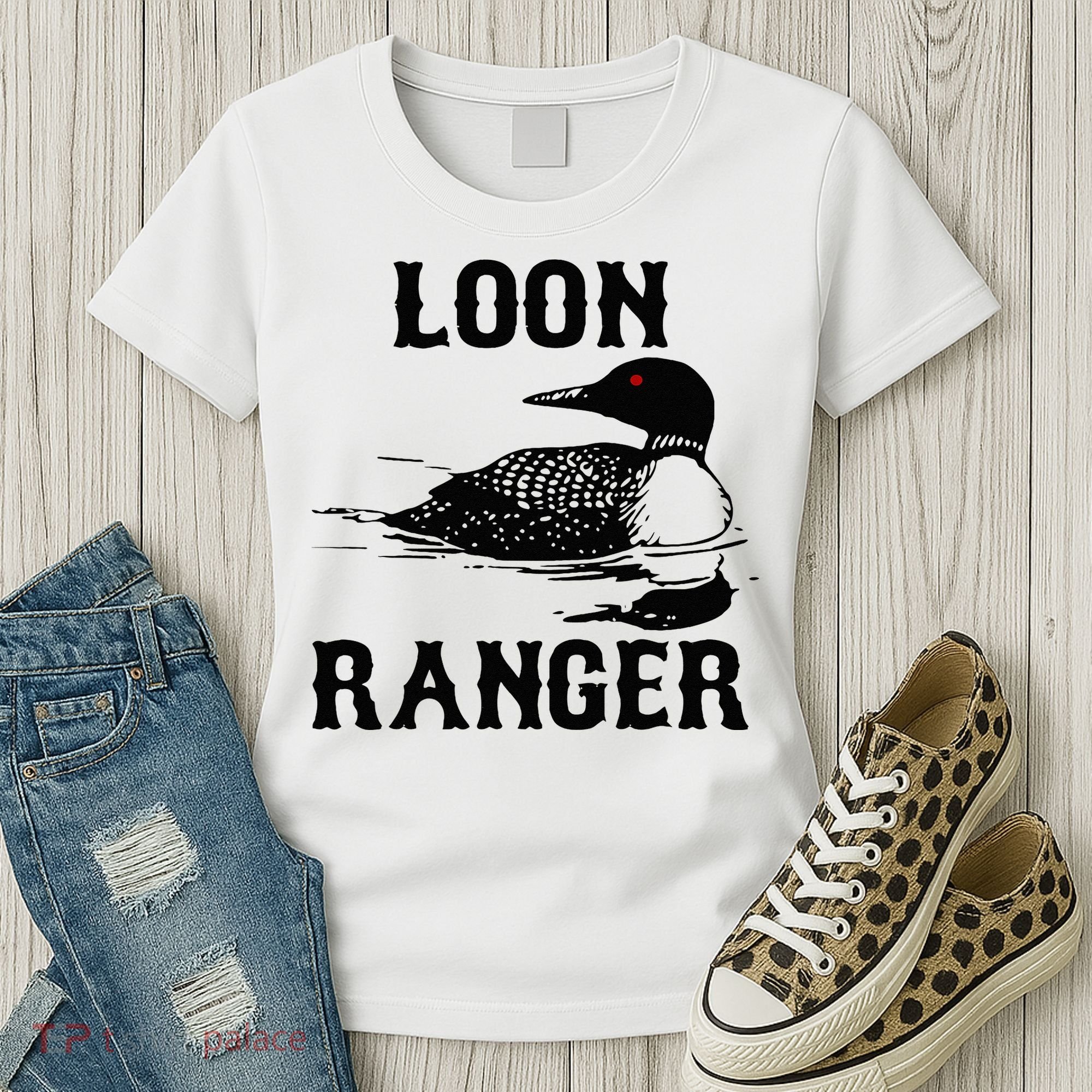 Loon Ranger Funny Common Loon Bird Watching Women's T-Shirt
