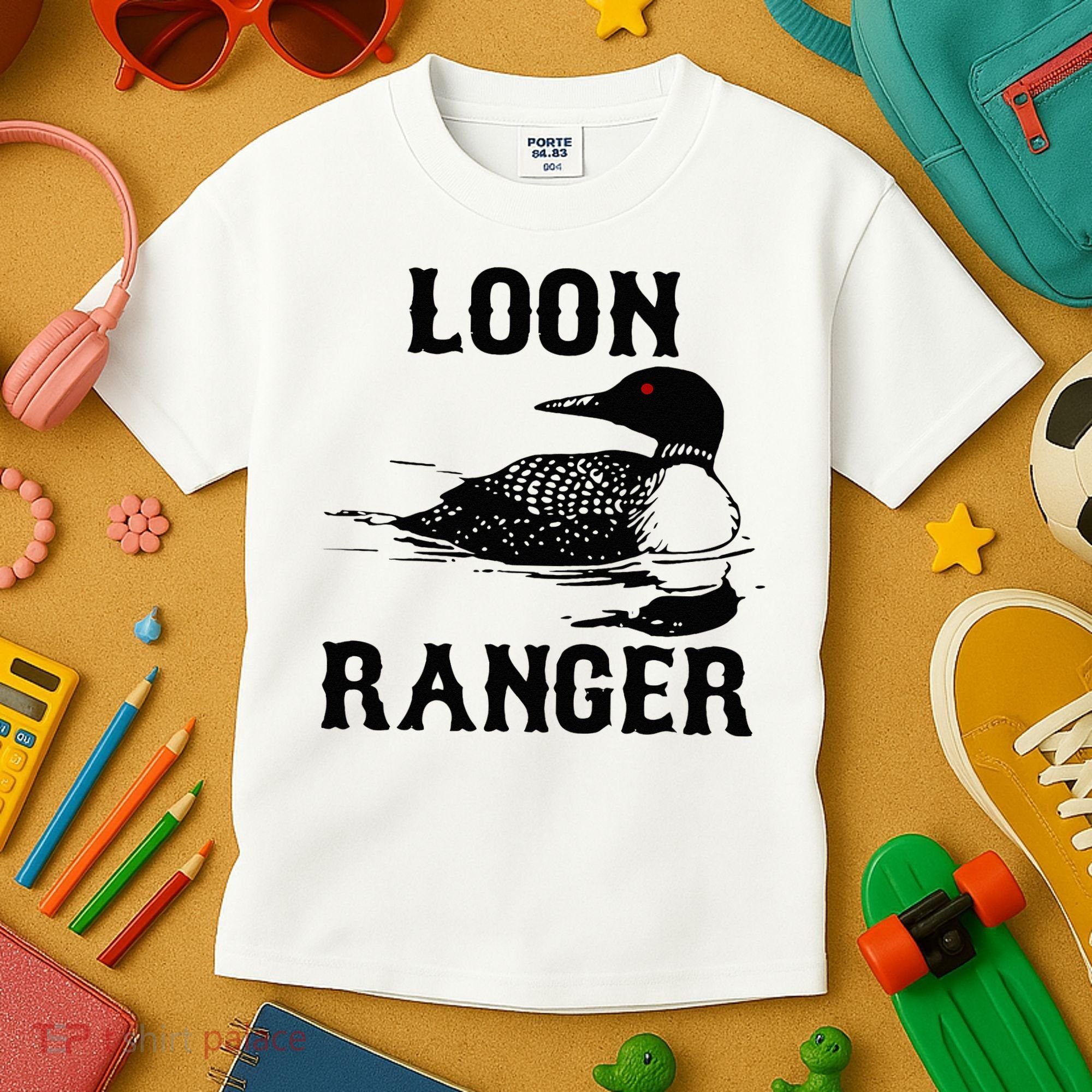 Loon Ranger Funny Common Loon Bird Watching Kids T-Shirt