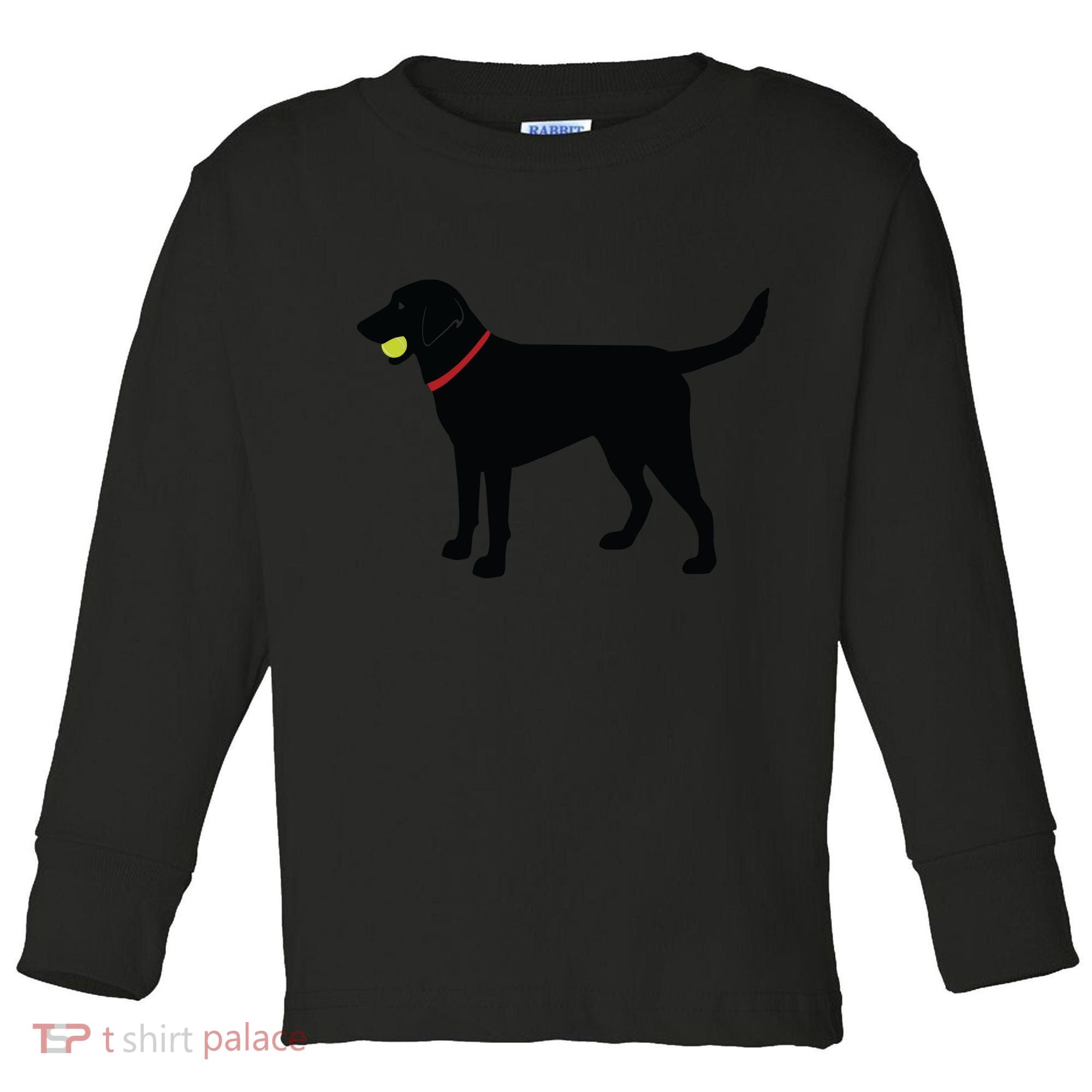 Labrador Retriever Fetch Black Lab Play Ball Toddler Long Sleeve Shirt