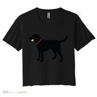 Labrador Retriever Fetch Black Lab Play Ball Women's Crop Top Tee thumb 0