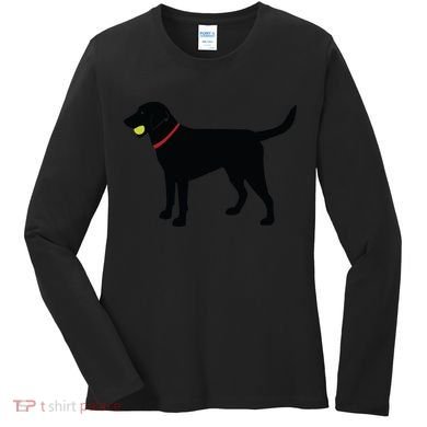 Labrador Retriever Fetch Black Lab Play Ball Women's Long Sleeve Shirt