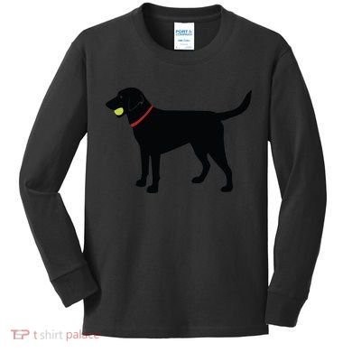 Labrador Retriever Fetch Black Lab Play Ball Kids Long Sleeve Shirt