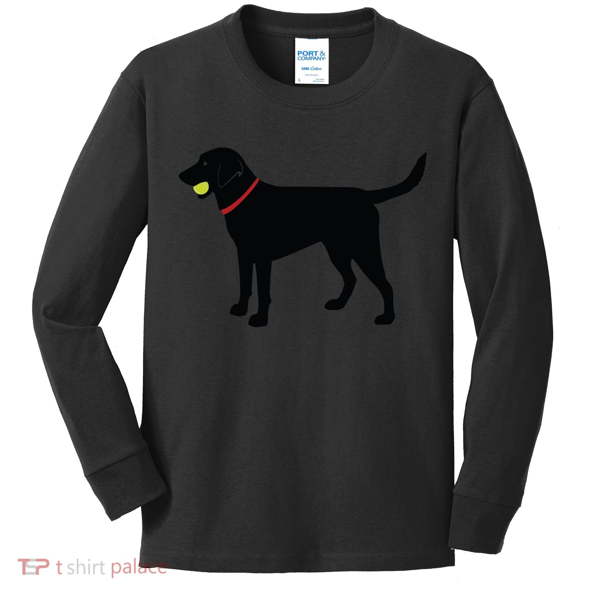 Labrador Retriever Fetch Black Lab Play Ball Kids Long Sleeve Shirt
