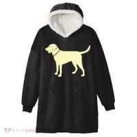 Labrador Retriever Fetch Yellow Lab Play Ball Hooded Wearable Blanket thumb 0