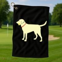 Labrador Retriever Fetch Yellow Lab Play Ball Golf Towel thumb 1