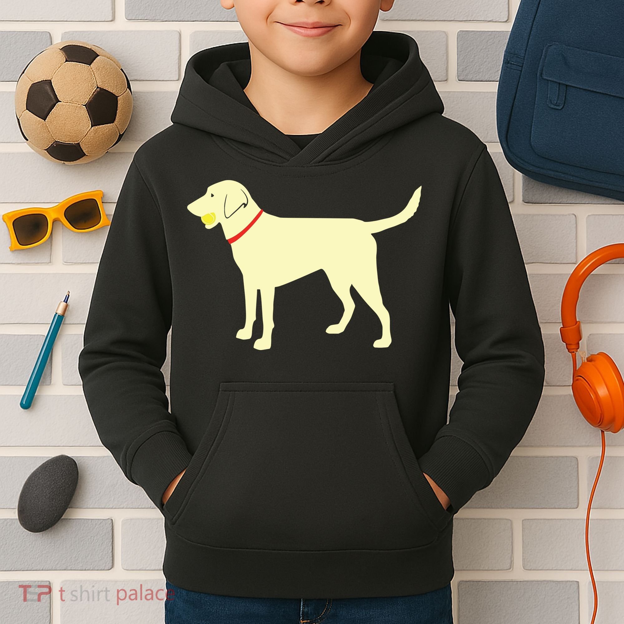 Labrador Retriever Fetch Yellow Lab Play Ball Kids Hoodie