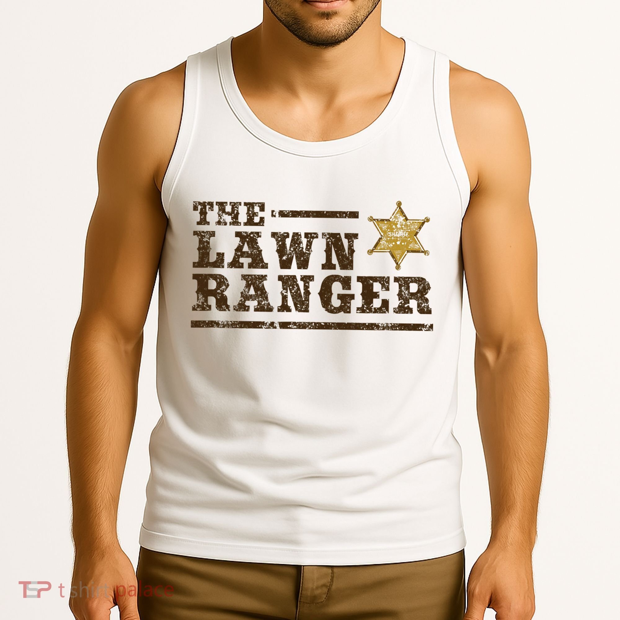Lawn Ranger Grass Mower Mowing FatherS Day Gardening Tank Top