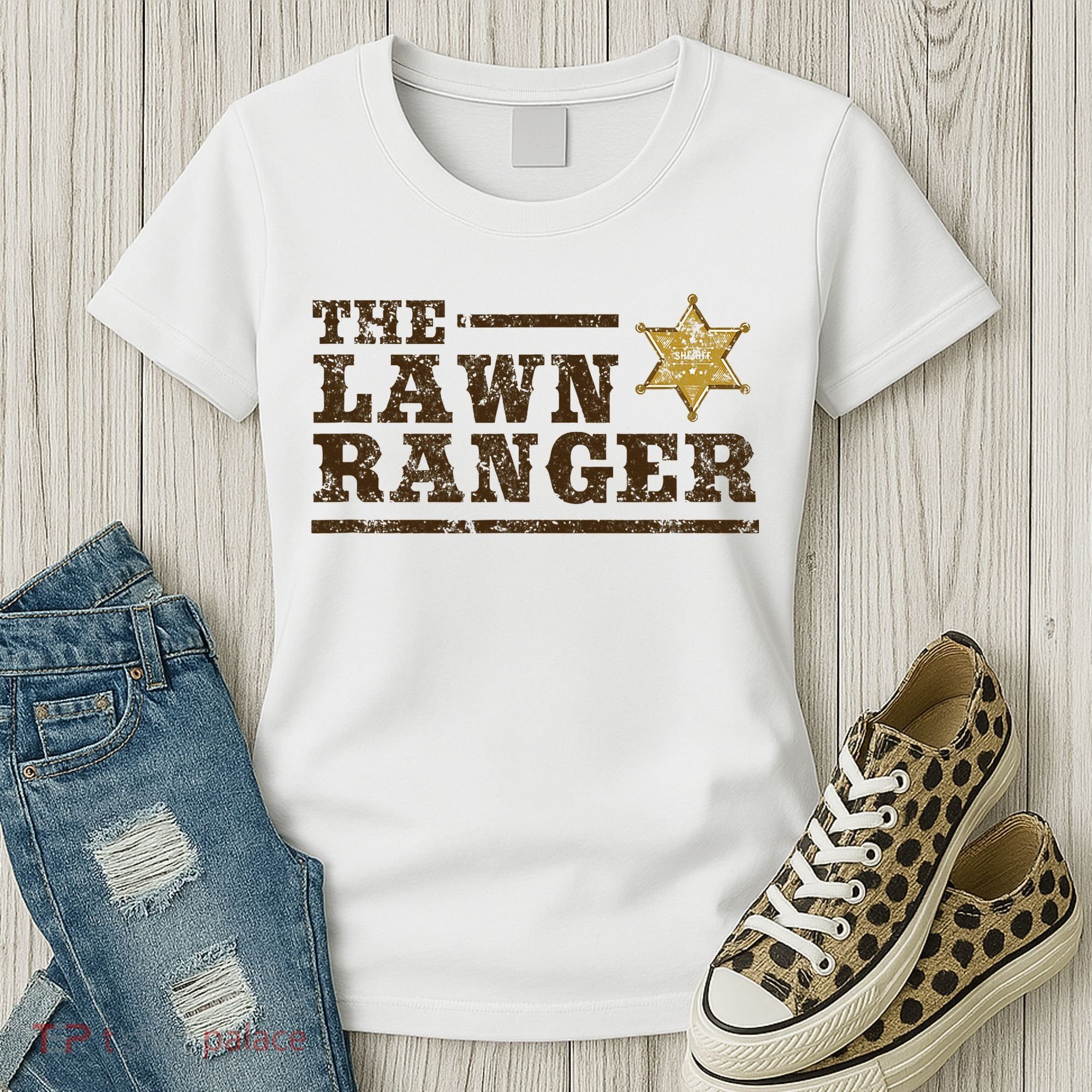 Lawn Ranger Grass Mower Mowing FatherS Day Gardening Women's T-Shirt