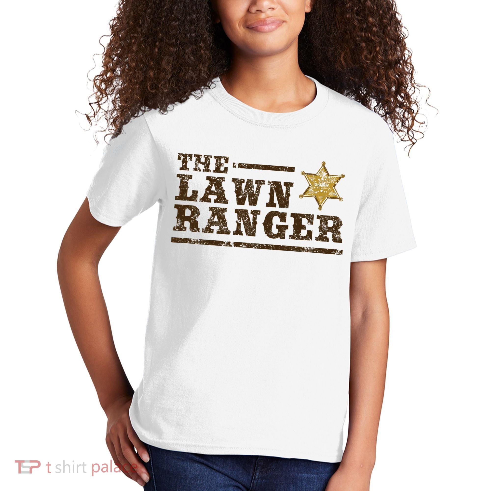 Lawn Ranger Grass Mower Mowing FatherS Day Gardening Kids T-Shirt