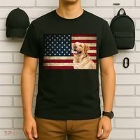 Labrador retriever gifts American Flag Lab dog T-Shirt thumb 6