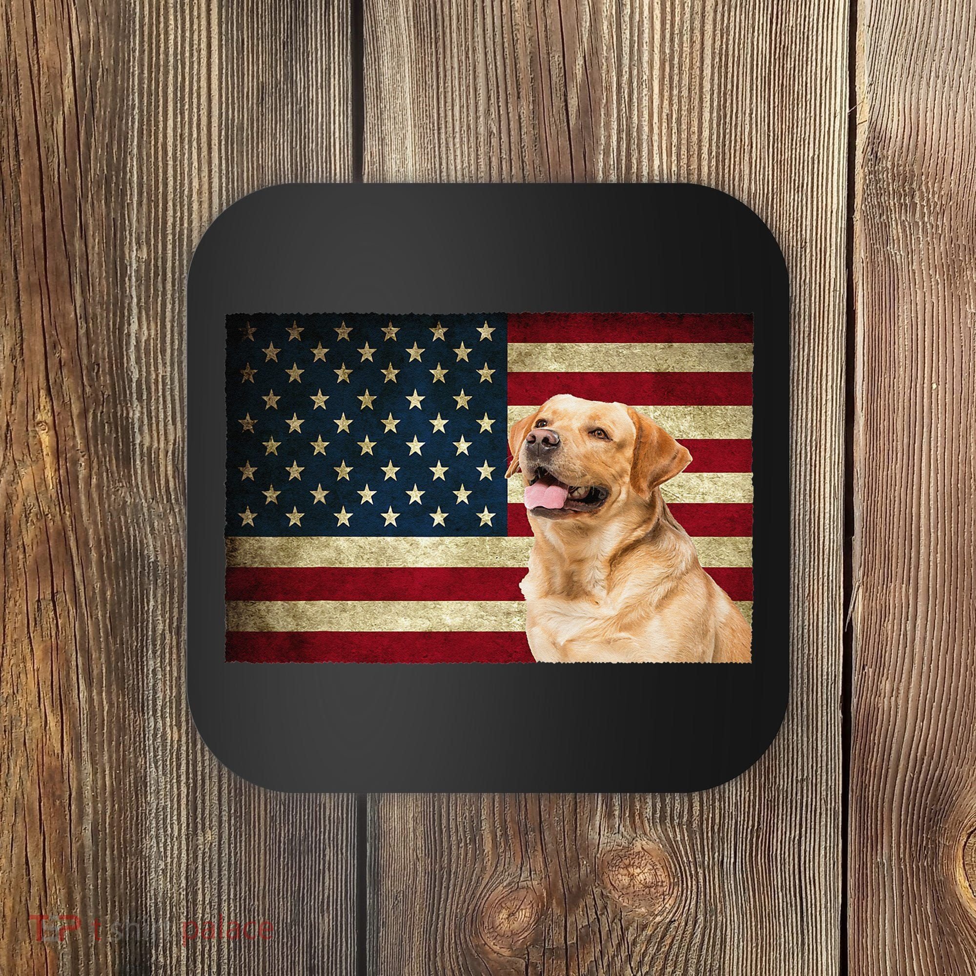 Labrador retriever gifts American Flag Lab dog Coaster