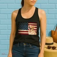 Labrador retriever gifts American Flag Lab dog Women's Tank Top thumb 2