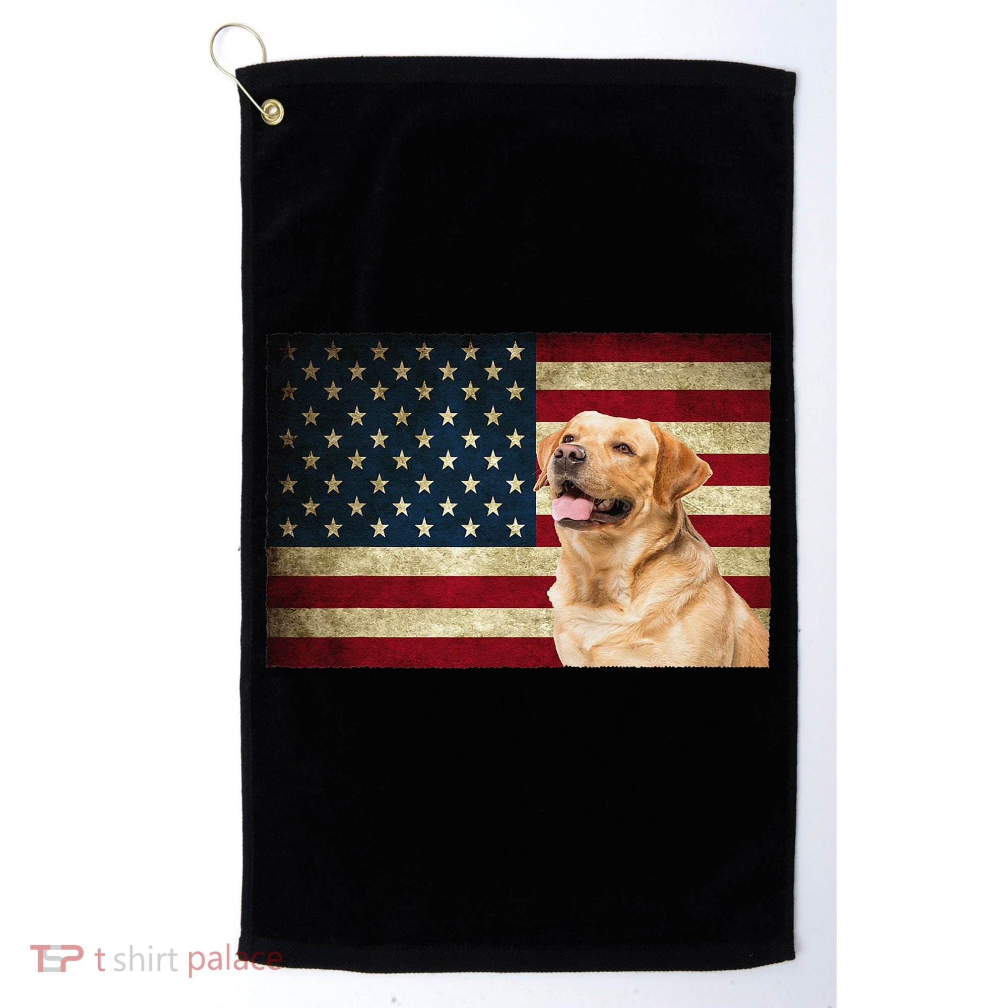 Labrador retriever gifts American Flag Lab dog Golf Towel