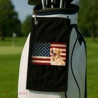 Labrador retriever gifts American Flag Lab dog Golf Towel thumb 2