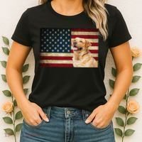 Labrador retriever gifts American Flag Lab dog Women's T-Shirt thumb 2