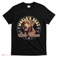 Labrador Retirever Groovy Worlds Best Chocolate Lab Mom T-Shirt thumb 0