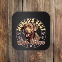 Labrador Retirever Groovy Worlds Best Chocolate Lab Mom Coaster thumb 0