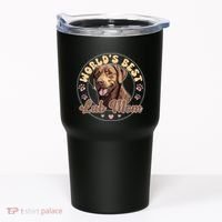 Labrador Retirever Groovy Worlds Best Chocolate Lab Mom Tumbler thumb 0