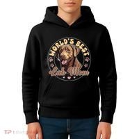 Labrador Retirever Groovy Worlds Best Chocolate Lab Mom Kids Hoodie thumb 4