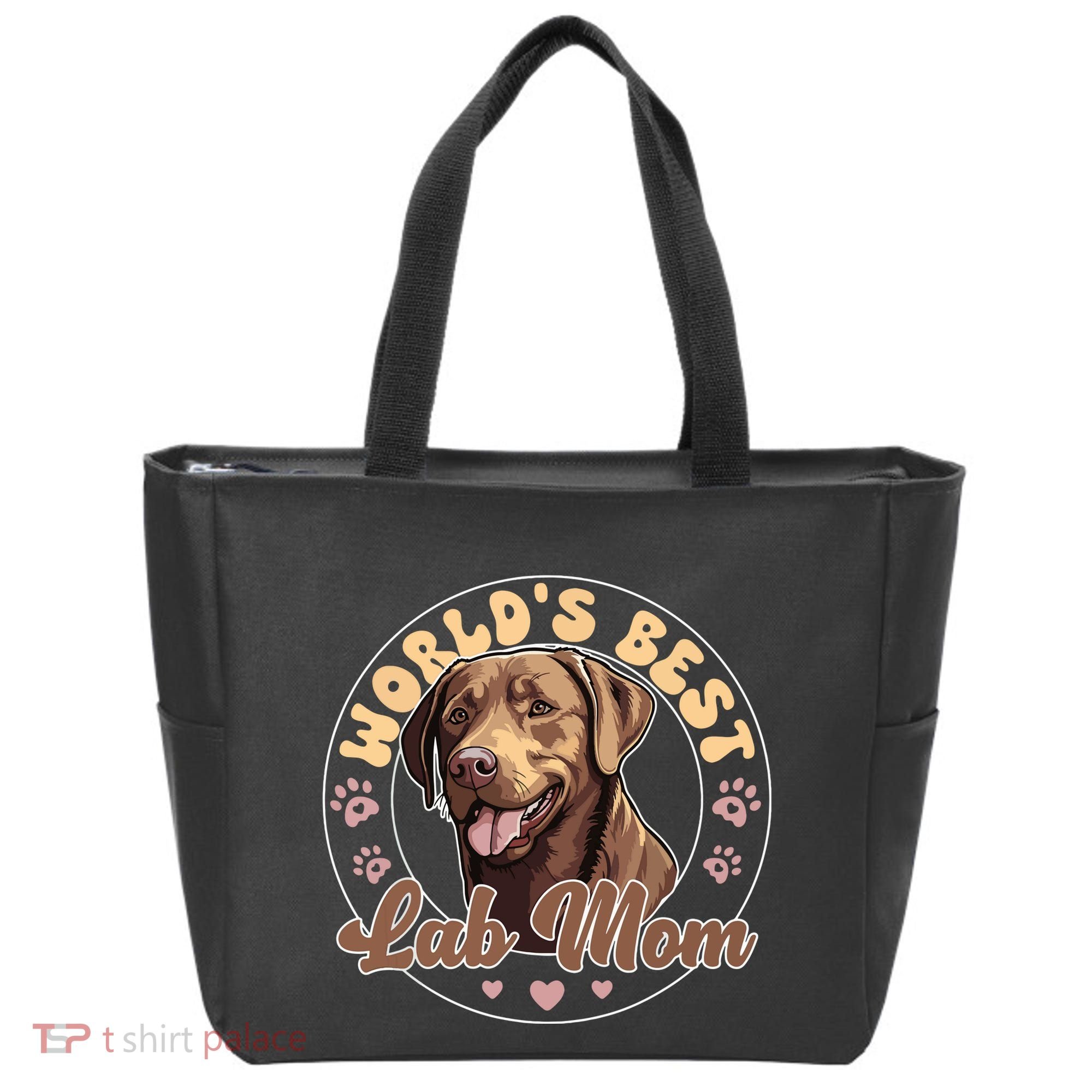 Labrador Retirever Groovy Worlds Best Chocolate Lab Mom Tote Bag