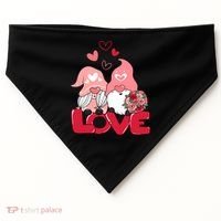 Love Romantic Gnome Couple Valentines Day USA-Made Doggie Bandana thumb 0